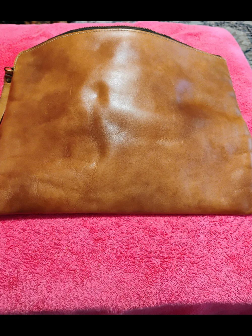 VTG Patricia Nash Leather Tablet/Messenger Bag.Brown Distressed Leather With Map